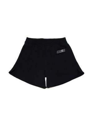 MM6 Maison Margiela Kids short de sport à motif signature - Noir