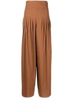 Federica Tosi pantalon palazzo à taille haute - Marron