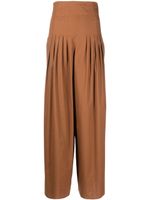 Federica Tosi pantalon palazzo à taille haute - Marron - thumbnail