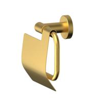 Xenz Duero toiletrol houder met klep messing goud geborsteld - thumbnail