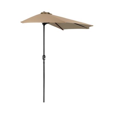 Halve parasol - Taupe - vijfhoekig - 270 x 135 cm