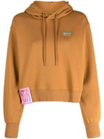 izzue hoodie à patch logo - Marron