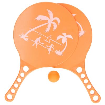 Gebro beachball set - oranje - kunststof - strandspelletje - tennis