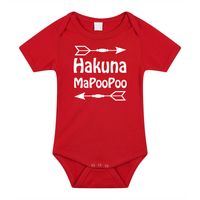 Baby rompertje - hakuna mapoopoo - rood - kraam cadeau - babyshower - thumbnail