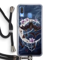 Vleermuizen Maan: Samsung Galaxy A40 Transparant Hoesje met koord