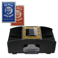 Set van automatische kaartenschudmachine en twee pakjes speelkaarten   - - thumbnail