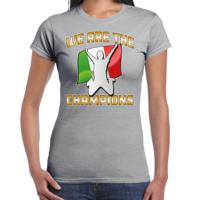Verkleed T-shirt voor dames - Italie - grijs - voetbal supporter - themafeest