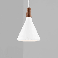 Hanglamp wit en hout met E27 fitting &apos;Nori 18&apos; DFTP