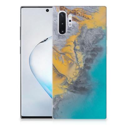 Samsung Galaxy Note 10 Plus | TPU | Siliconen hoesje | Marble Blue Gold