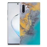 Samsung Galaxy Note 10 Plus | TPU | Siliconen hoesje | Marble Blue Gold