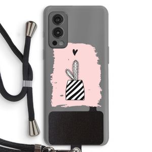 Zwart-wit cactus: OnePlus Nord 2 5G Transparant Hoesje met koord