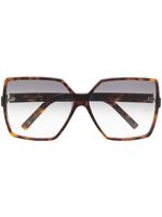 Saint Laurent Eyewear lunettes de soleil à effet écaille de tortue - Marron