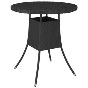 Tuintafel rond 70x70x73 cm poly rattan zwart