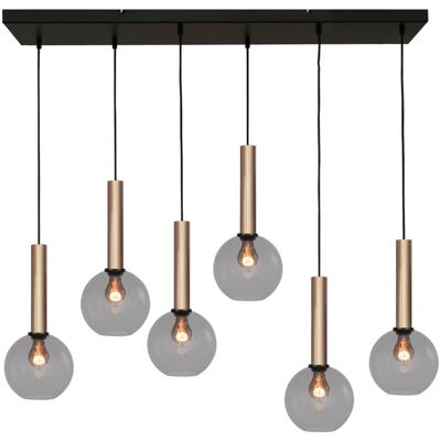 Masterlight 6-lichts hanglampBella 2 met smoke glas - 2981-02-100-25-60520