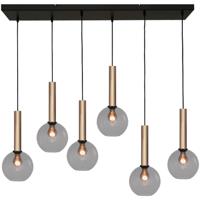 Masterlight 6-lichts hanglampBella 2 met smoke glas - 2981-02-100-25-60520