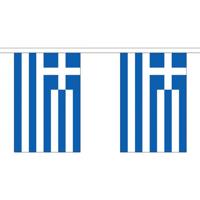 Vlaggenlijn/vlaggetjes land Griekenland - 3x - polyester - 300 cm - versiering buiten/binnen