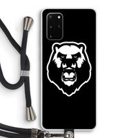 Angry Bear (black): Samsung Galaxy S20 Plus Transparant Hoesje met koord