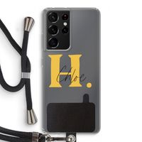 Amber Script: Samsung Galaxy S21 Ultra Transparant Hoesje met koord