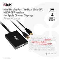 Club 3D Mini DisplayPort to Dual Link DVI, HDCP OFF version for Apple Cinema Displays Active Adapter adapter - thumbnail