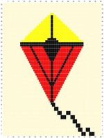 Sunarts doe het zelf pakket model Vlieger rood / geel / zwart 80 x 210 cm artikelnummer D096