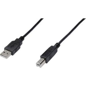 Digitus USB-kabel USB 2.0 USB-A stekker, USB-B stekker 0.50 m Zwart AK-300105-005-S