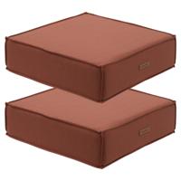 2x hesperide vloerkussen korai - terracotta - pu-schuim/polyester - 45 x 45 cm - zitkussen