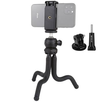 PULUZ mini Octopus flexibele statief houder met bal hoofd & telefoon klem + statief bevestiging adapter & lange schroef voor SLR camera's GoPro mob