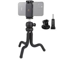 PULUZ mini Octopus flexibele statief houder met bal hoofd & telefoon klem + statief bevestiging adapter & lange schroef voor SLR camera's GoPro mob