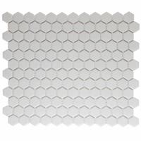 The Mosaic Factory London Mozaiek Tegel Hexagon - Super Wit Porselein Ongeglazuurd, R11 260x300 mm