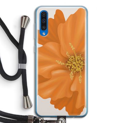 Orange Ellila flower: Samsung Galaxy A50 Transparant Hoesje met koord