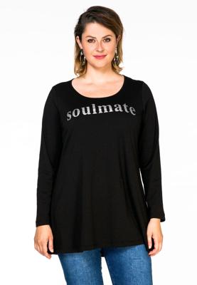 Yoek Tunic flare SOULMATE | Zwart | Maat XL