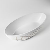 Vrijstaand bad Mondiaz Holm Design | 180x85 cm | Solid surface | Ovaal | linen
