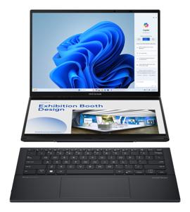 ASUS Zenbook Duo UX8406MA-PZ026W Intel Core Ultra 9 185H Laptop 35,6 cm (14") Touchscreen 3K 32 GB LPDDR5x-SDRAM 1 TB SSD Wi-Fi 6E (802.11ax) Windows 11 Home Grijs