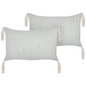 Beliani - HAKONE - Set van 2 kussens - Groen - 45 x 25 cm - Polyester