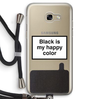 Black is my happy color: Samsung Galaxy A5 (2017) Transparant Hoesje met koord