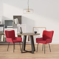 Eetkamerstoelen 2 st fluweel wijnrood