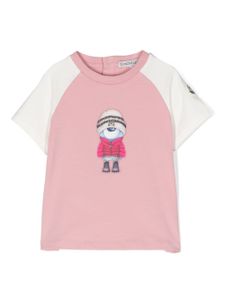 Moncler Enfant t-shirt imprimée à manches raglan - Rose