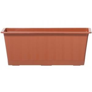 Plantenbak/bloembak/balkonbak Agro - terracotta - kunststof - 40 x 18 x 14 cm