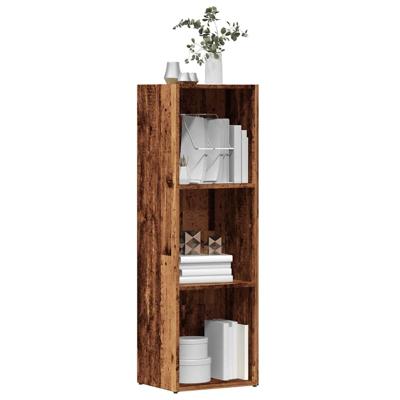 Boekenkast 36x30x114 cm bewerkt hout oud houtkleurig