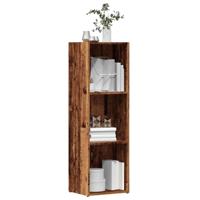 Boekenkast 36x30x114 cm bewerkt hout oud houtkleurig