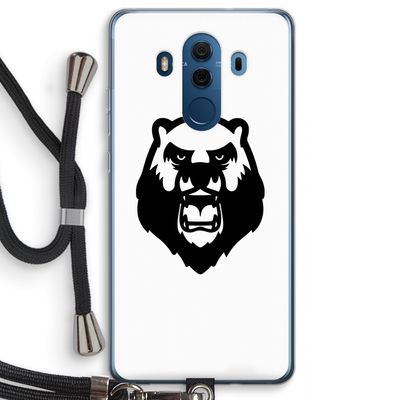 Angry Bear (white): Huawei Mate 10 Pro Transparant Hoesje met koord