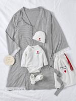 Kraampakket voor moeder en baby ENVIE DE FRAISE grijs, gestreept Kraampakket voor moeder en baby ENVIE DE FRAISE grijs, gestreept