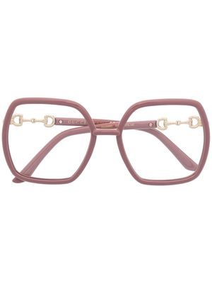 Gucci Eyewear lunettes de vue Horsebit à monture carrée - Rose