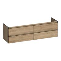 Brauer Joy Edge - Onderkast - 160 cm - met 4 Softclose Lades Greeploos en 2 Sifon Uitsparingen - Sunlit