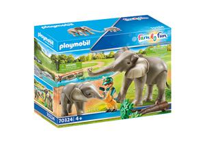 Playmobil Speelset groot (Olifanten in het buitenverblijf)