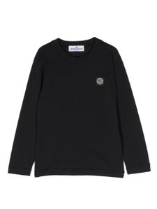 Stone Island Junior t-shirt en coton à patch logo - Bleu