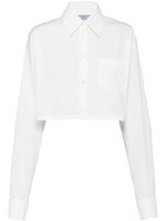 Prada chemise crop à plaque logo - Blanc