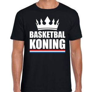 Basketbal koning t-shirt zwart heren - Sport / hobby shirts 2XL  -