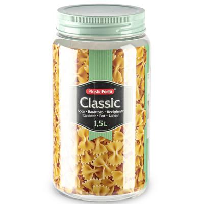 Plasticforte keuken voorraadpot - weckpot - mintgroen - 1.5 liter - kunststof Plasticforte keuken voorraadpot - weckpot - mintgroen - 1.5 liter - kunststof