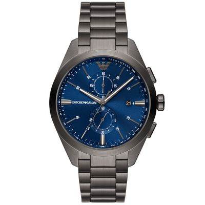 Emporio Armani AR11481 Horloge Claudio Chrono staal donkergrijs-blauw 43 mm Emporio Armani AR11481 Horloge Claudio Chrono staal donkergrijs-blauw 43 mm